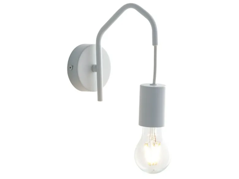 Ausgefallene Wandleuchte HABITAT 1-flammig Metall Weiß, Höhe 17,5cm