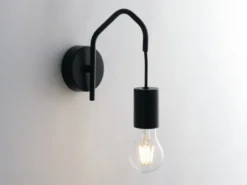 Ausgefallene Wandleuchte HABITAT 1-flammig Metall Schwarz, Höhe 17,5cm