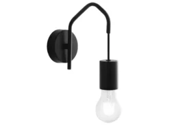 Ausgefallene Wandleuchte HABITAT 1-flammig Metall Schwarz, Höhe 17,5cm