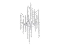 Ausgefallene Wandleuchte LAVERNE Silber Chrom mit Kristall, Höhe 60cm