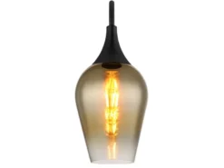 Ausgefallene Wandleuchte LAVUS mit Schalter & Glasschirm Gold, Höhe 36cm