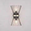 Ausgefallene Wandleuchte ROD Up and Down Schwarz-Gold, Höhe 31cm