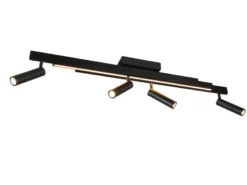 Ausziehbarer LED Deckenstrahler ZENO mit 4 Spots Schwarz max. Breite 133cm