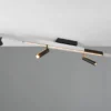 Ausziehbarer LED Deckenstrahler ZENO 4 Spots Schwarz Silber, max. Breite 133cm