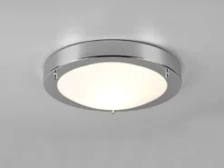 Bad Deckenleuchte CONDUS in Chrom mit Glas Opal Weiß Ø 31,5cm