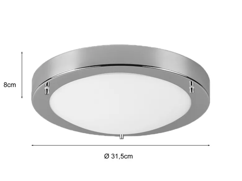 Bad Deckenleuchte CONDUS in Chrom mit Glas Opal Weiß Ø 31,5cm
