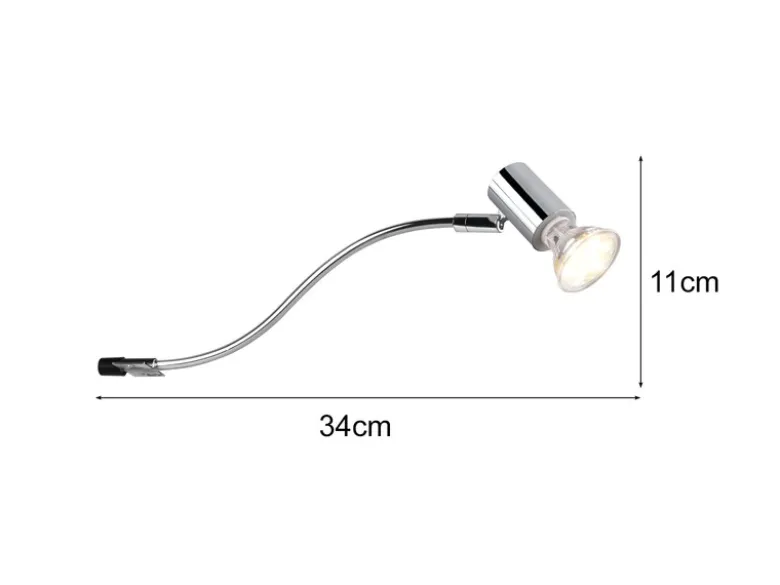 Badezimmerlampe GIADA in Chrom für Spiegelschrank mit schwenkbarem Spot