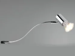 Badezimmerlampe GIADA in Chrom für Spiegelschrank mit schwenkbarem Spot