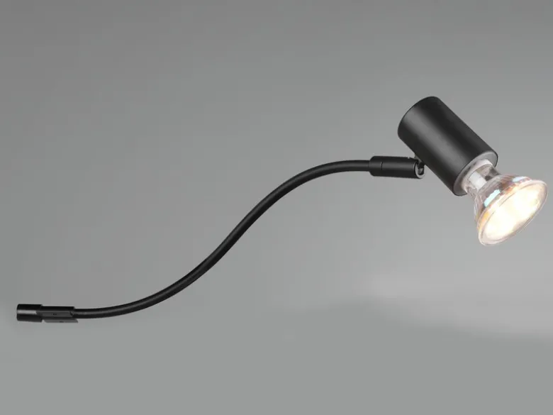 Badezimmerlampe GIADA in Schwarz für Spiegelschrank mit schwenkbarem Spot