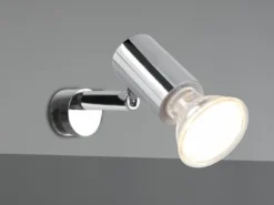 Bad Spiegelleuchte LORENZO Spot Metall Silber Chrom zum Klemmen max. 5mm