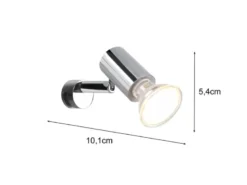 Bad Spiegelleuchte LORENZO Spot Metall Silber Chrom zum Klemmen max. 5mm