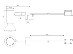 Bad Spiegelleuchte LORENZO Spot Metall Schwarz zum Klemmen max. 5mm