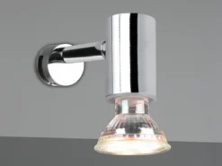 Bad Spiegelleuchte Spot Metall Chrom zum Klemmen max. 5mm, inkl. GU10 LED