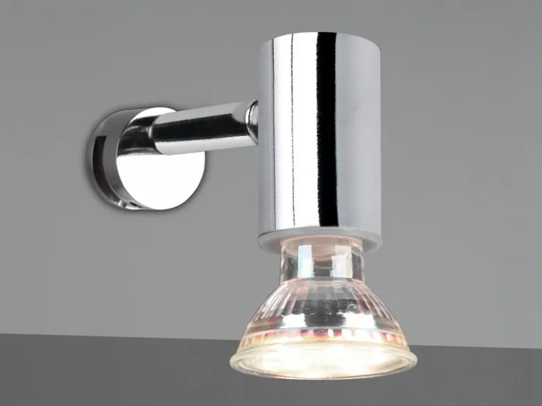 Bad Spiegelleuchte Spot Metall Chrom zum Klemmen max. 5mm, inkl. GU10 LED