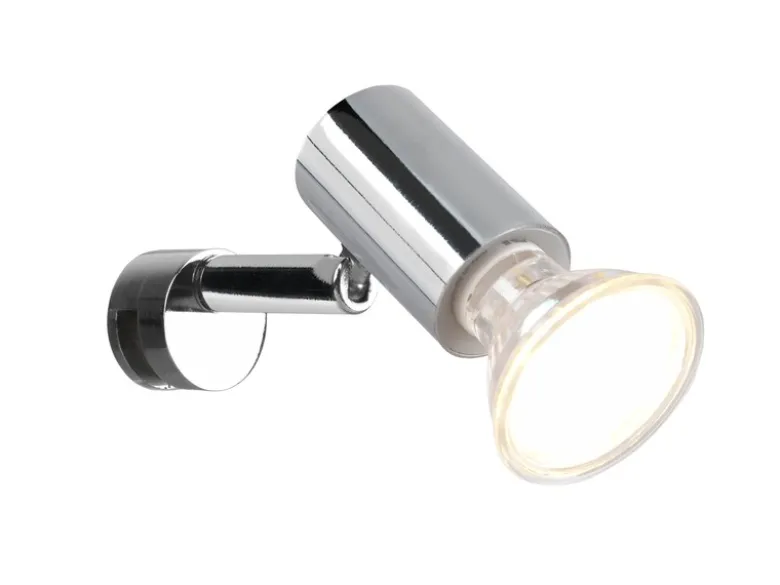 Bad Spiegelleuchte Spot Metall Chrom zum Klemmen max. 5mm, inkl. GU10 LED