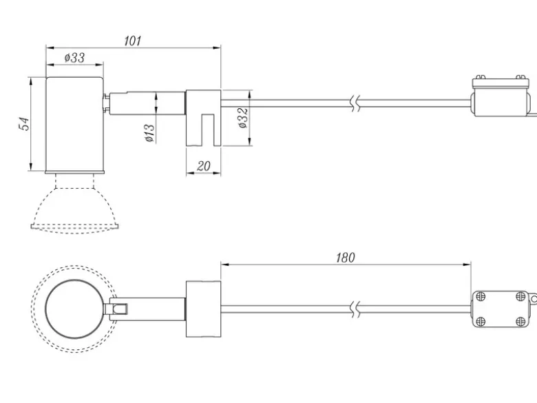 Bad Spiegelleuchte Spot Metall Chrom zum Klemmen max. 5mm, inkl. GU10 LED