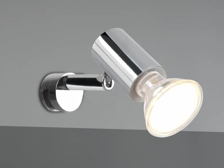 Bad Spiegelleuchte Spot Metall Chrom zum Klemmen max. 5mm, inkl. GU10 LED