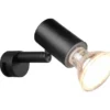 Bad Spiegelleuchte Spot Metall Schwarz zum Klemmen max. 5mm, inkl. GU10 LED