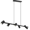 Balkenpendelleuchte MARLEY 6-flammig lang in Schwarz, Breite 115cm
