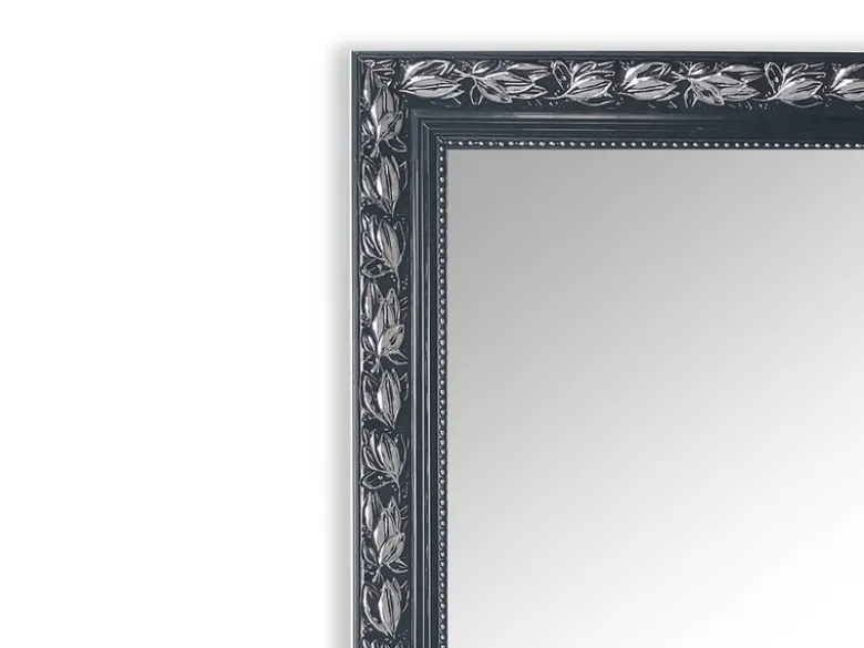Barock Ganzkörperspiegel TANJA 50x150cm Holzrahmen Schwarz-Silber