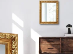 Barock Wandspiegel TANJA mit Holzrahmen Gold 55x70 cm