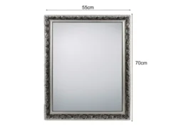 Barock Wandspiegel TANJA mit Holzrahmen Silber 55x70 cm
