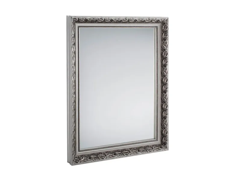 Barock Wandspiegel TANJA mit Holzrahmen Silber 55x70 cm
