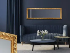 Barock Wandspiegel TANJA 50x150cm Ganzköperspiegel mit Holzrahmen Gold