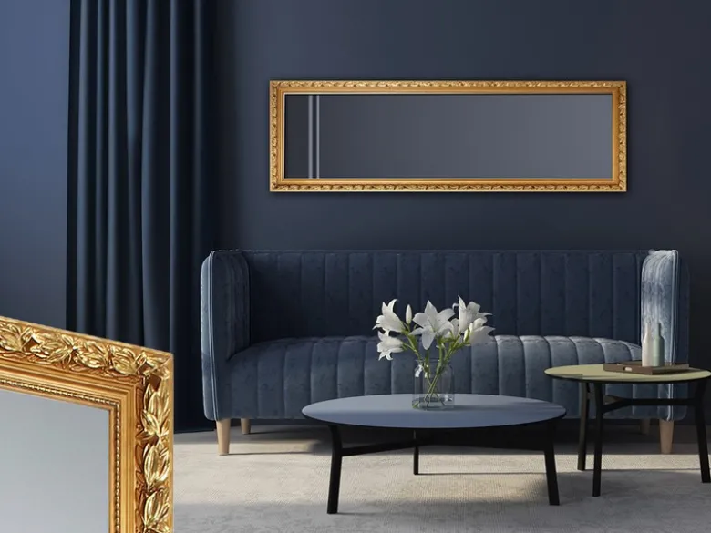 Barock Wandspiegel TANJA 50x150cm Ganzköperspiegel mit Holzrahmen Gold