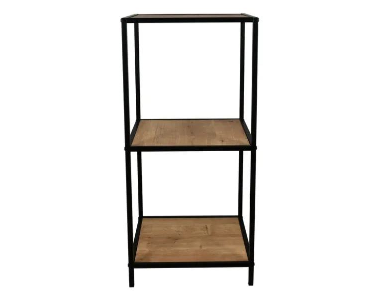 Beistelltisch AVELIN Metallgestell Schwarz, Tischplatten Holzoptik, Höhe 85cm