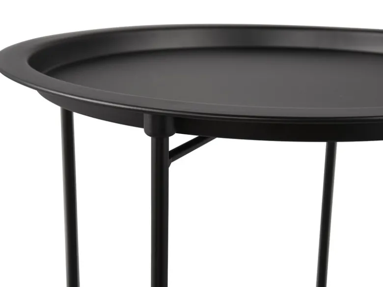 Beistelltisch CAROLINA rund Metall in Schwarz Höhe 51cm Ø 43cm