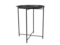 Beistelltisch CAROLINA rund Metall in Schwarz Höhe 51cm Ø 43cm