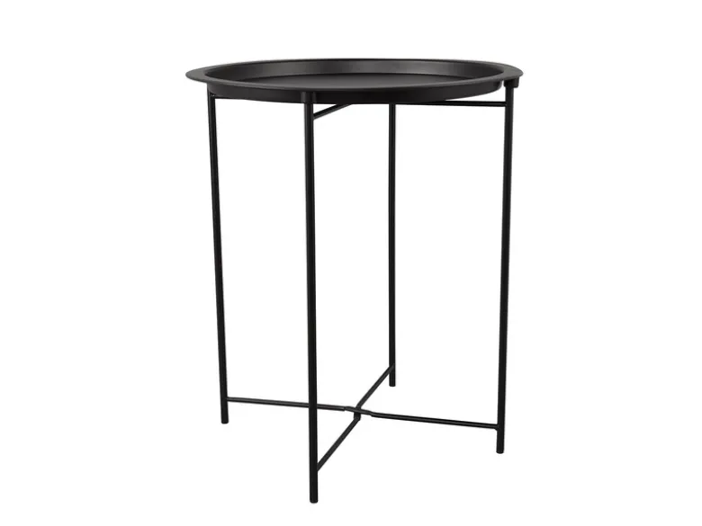 Beistelltisch CAROLINA rund Metall in Schwarz Höhe 51cm Ø 43cm