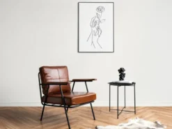 Beistelltisch CAROLINA rund Metall in Schwarz Höhe 51cm Ø 43cm