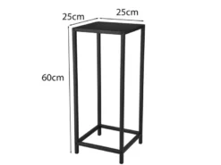 Beistelltisch 2er Set aus Metall Schwarz Blumentisch Höhe 60 und 80cm
