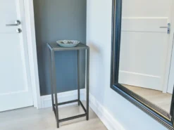 Beistelltisch 2er Set aus Metall Schwarz Blumentisch Höhe 60 und 80cm