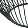 Beistelltisch RINA Korbtisch Metall Schwarz und Tischplatte Silber, Höhe 42cm