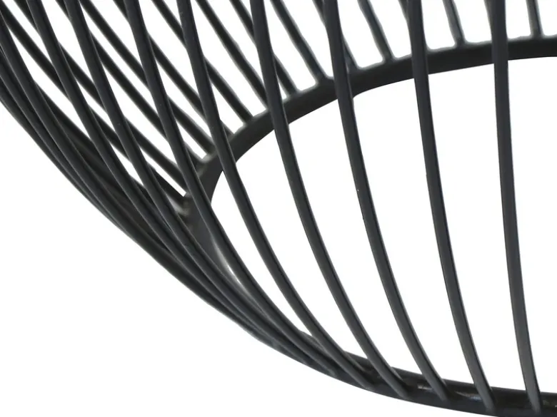 Beistelltisch RINA Korbtisch Metall Schwarz und Tischplatte Silber, Höhe 42cm