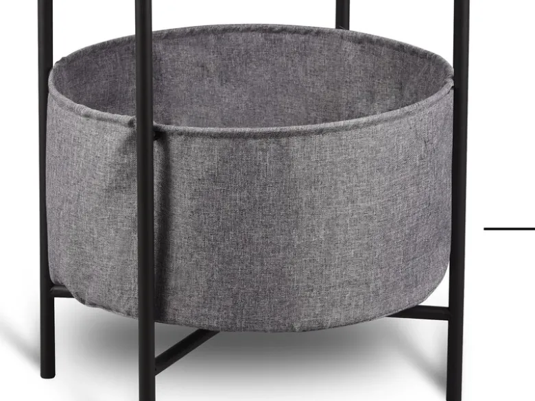 Beistelltisch SUANA aus Metall mit Stoff Korb Höhe 61cm