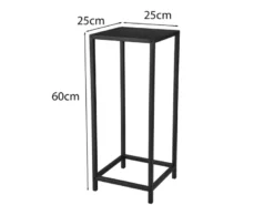 Beistelltisch VERONIKA Blumentisch aus Metall Schwarz Höhe 60cm