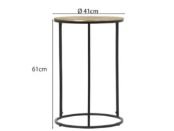 Beistelltische 2er Set rund Metall in Schwarz Silber, Höhe 46 und 61cm