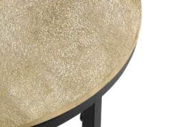 Beistelltische 2er Set rund Metall in Schwarz Gold, Höhe 46 und 61cm