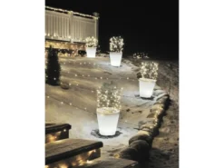 Beleuchteter Pflanzkübel Outdoor LED Blumentopf Ø 28cm Terrassenbeleuchtung