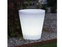 Beleuchteter Pflanzkübel Set Outdoor LED Blumentopf Ø 28cm & 37cm Terrassenlampe