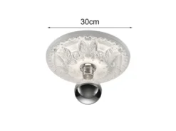 Bemalbare LED Stuckrosette Gipsleuchte in Weiß für Decken, Ø 30cm