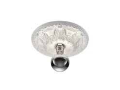 Bemalbare LED Stuckrosette Gipsleuchte in Weiß für Decken, Ø 30cm
