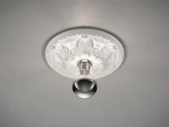 Bemalbare LED Stuckrosette Gipsleuchte in Weiß für Decken, Ø 30cm