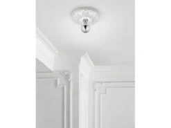 Bemalbare LED Stuckrosette Gipsleuchte in Weiß für Decken, Ø 30cm