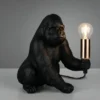 Besondere LED Tischleuchte Affenlampe Gorilla Schwarz, Höhe 23cm