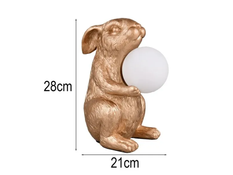 Besondere LED Tischleuchte Hasenlampe Gold, Höhe 28cm